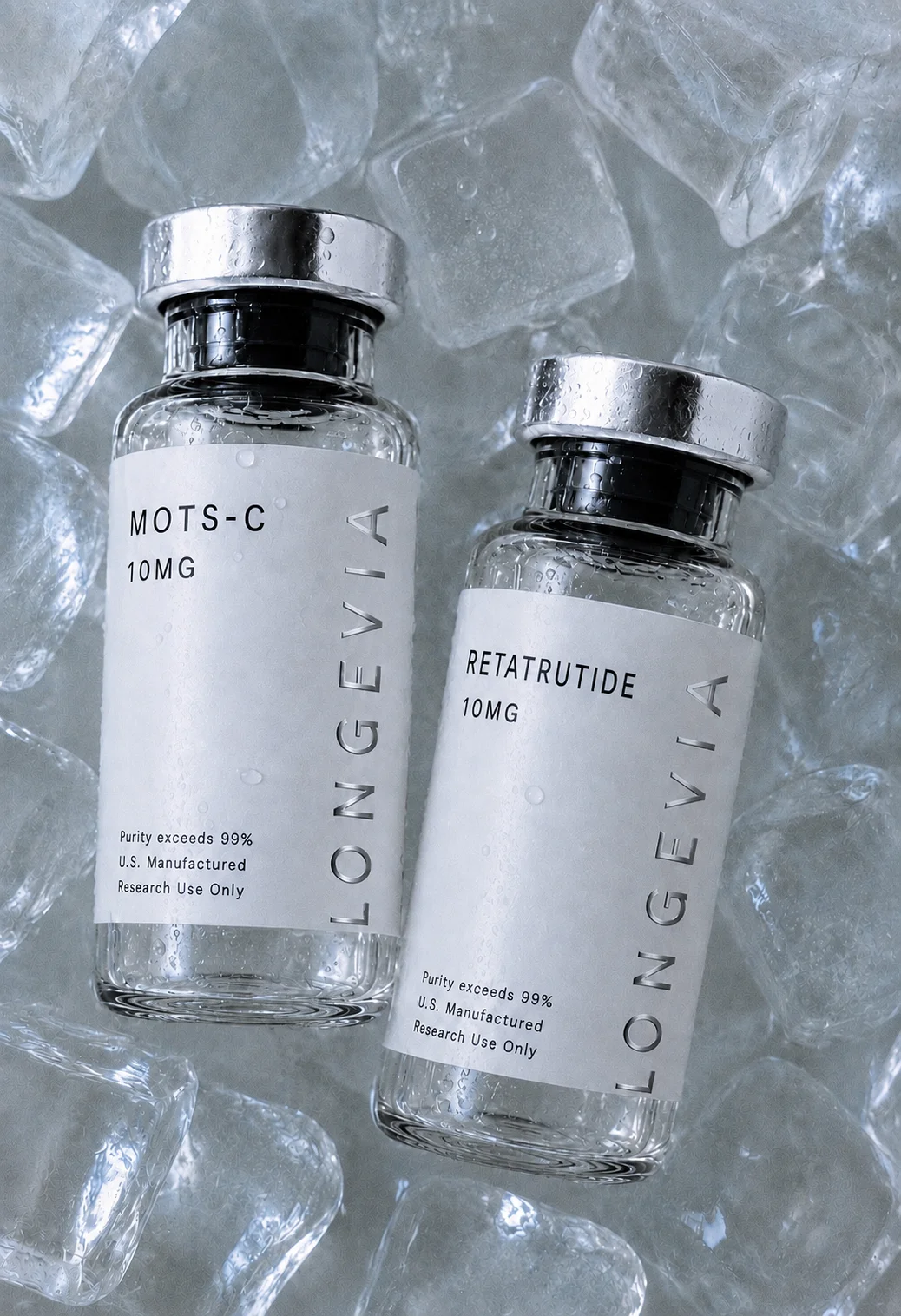 Longevia Research — MOTS-c and Retatrutide Research Peptides on Ice